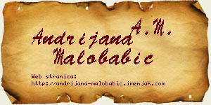 Andrijana Malobabić vizit kartica